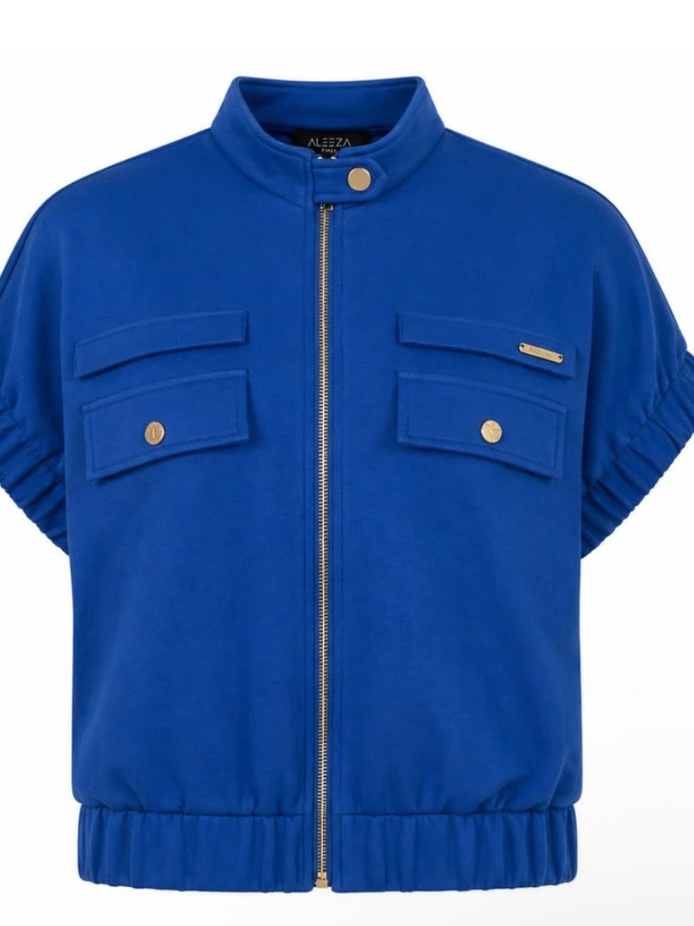 Aleeza Paris Soleil Zip Jacket size Large royal blue